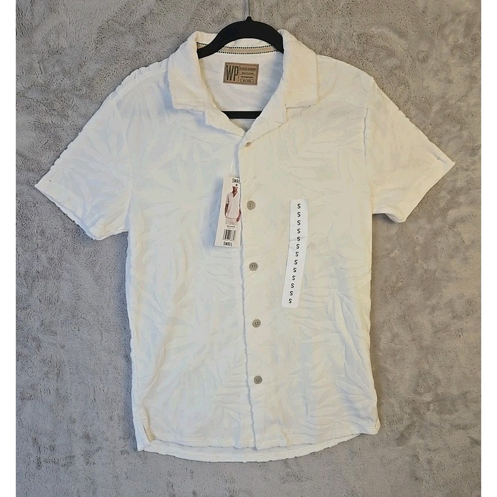 WP Weatherproof Men's Jacquard Print Soft Terry Shirt